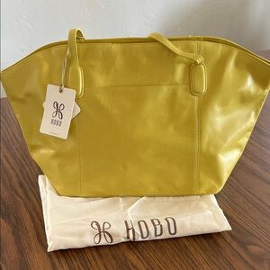 HOBO Leather Tote in Lemon Yellow